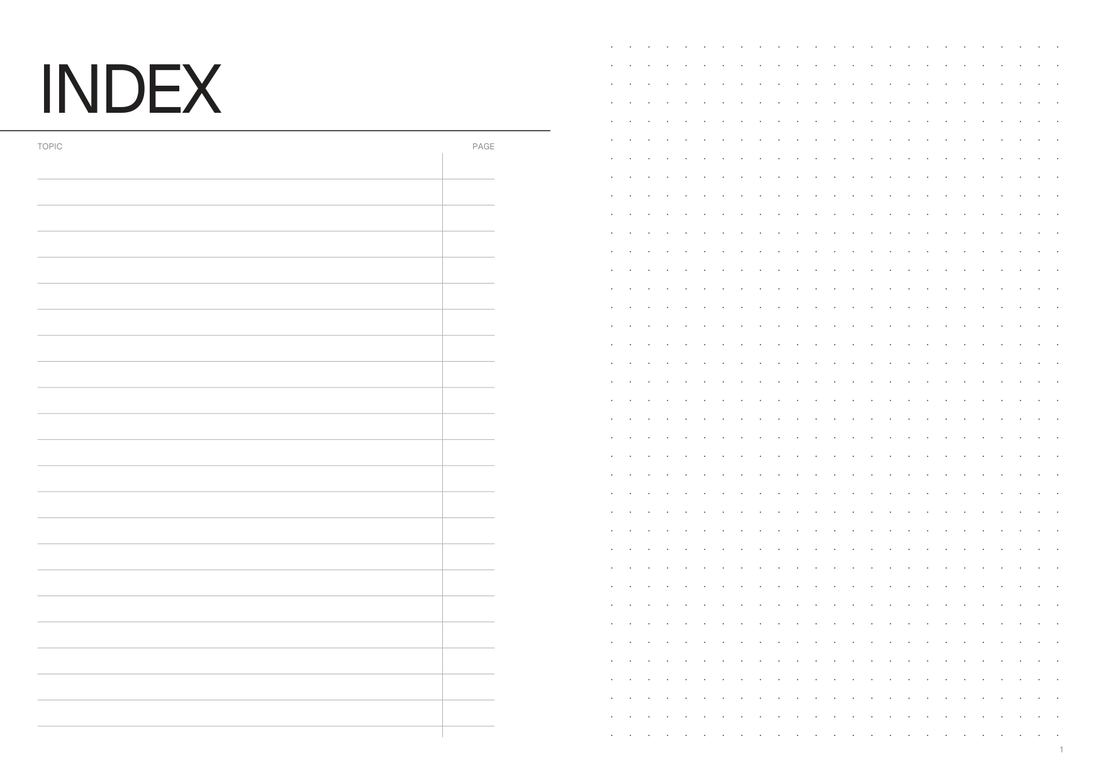 Two dot grid pages in the Dot Grid Notebook